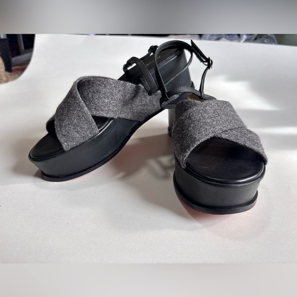Osklen Black Wedge Platform Sandals - Picture 10 of 10